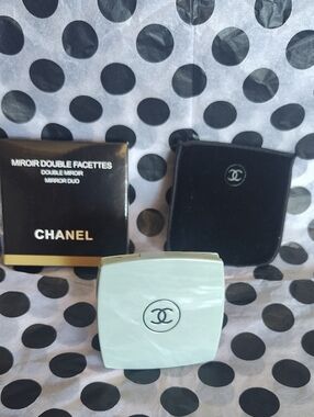 Chanel Double Mirror Compact - Mint Green with Black Case
